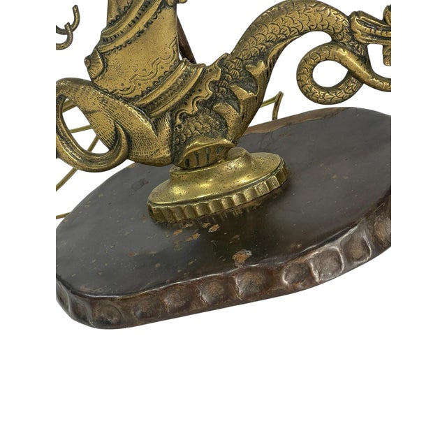 Mid-20th Century Italian Cast Brass Hippocamp Table Lamp For Sale - Image 11 of 12