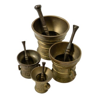 Gothic Bronze Mortars and Pestles, 1900s, Set of 8 For Sale