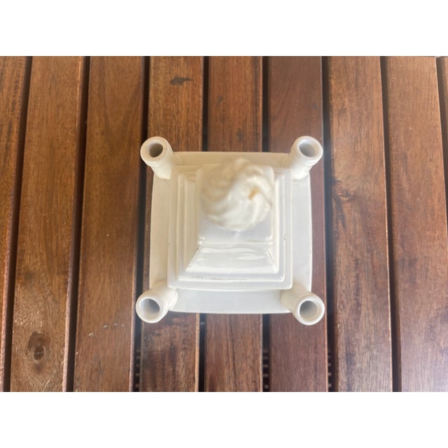 Mid-Century Modern Vintage Tulipiere Vase in Solid Ceramic White For Sale - Image 3 of 6