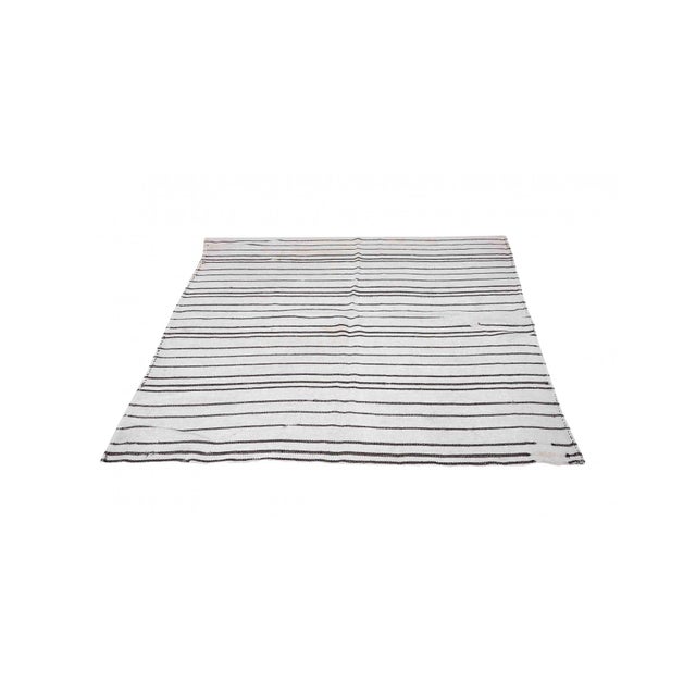 Striped Vintage Turkish Hemp Kilim Rug - 5`6" X 6`1" For Sale - Image 4 of 6