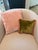 Anke Drechsel Olive Green Silk Velvet Pillow With Blush Fringe Trim For Sale In Charleston - Image 6 of 8