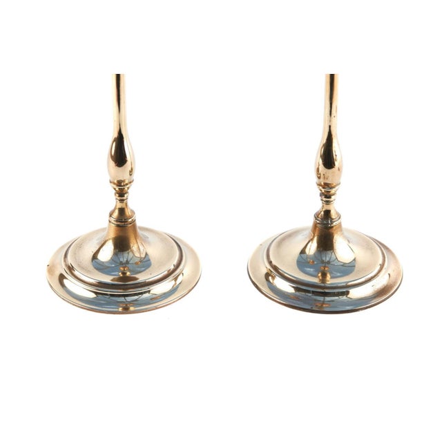 Tall Antique Brass Candlesticks, 1890, Set of 2 For Sale - Image 3 of 7
