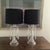 Hollywood Regency Vintage Pair of Large Crystal Lamps With Silk Drum Shades - Newly Rewired For Sale - Image 3 of 8