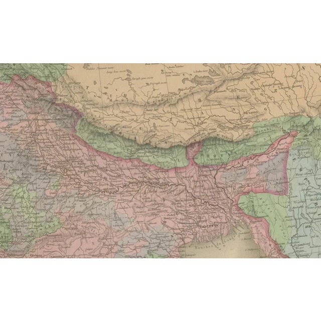 Mid 19th Century Antique Map of India from Afghanistan, 1864 For Sale - Image 5 of 10