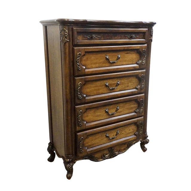French Provincial Fairmont Designs Pecan Louis XV French Provincial 42" Chest - Chestnut Finish 7025-11 For Sale - Image 3 of 12