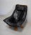 Industrial Leather & Beech Swivel Chair, 1970s For Sale - Image 3 of 18