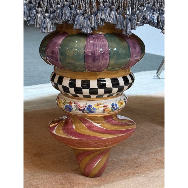 Mackenzie Childs MacKenzie-Childs on Wall Street Setting Seat, Ottoman For Sale - Image 4 of 12