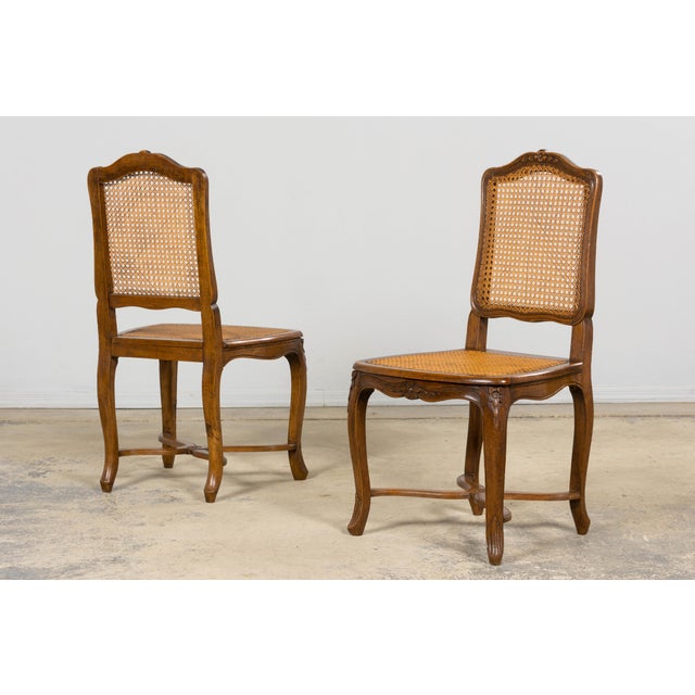 Antique French Louis XV Style Provincial Walnut Cane Dining Chairs, Set of 12 For Sale - Image 13 of 18
