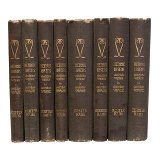 Antique German Language Henrikibsen Book Set- 8 Pieces For Sale