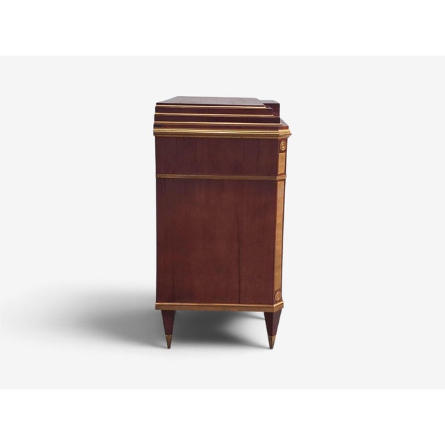 Brown Russian Neoclassical, Commode, Crotch Mahogany, Bronze, Baltic States, 1860s For Sale - Image 8 of 16