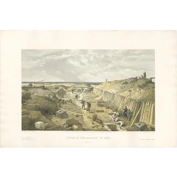 W. Simpson, Bastion Du Mât, Crimean War, 1855, Print For Sale