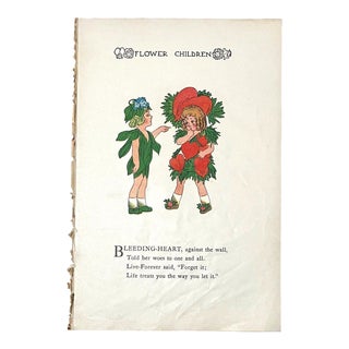 2-Sided Print from "Flower Children" (1910) w/11x14 Mat: Bleeding-Heart/SweetP For Sale