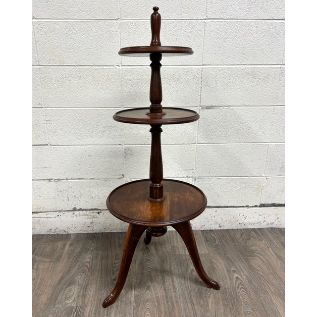 Antique Victorian or George III Walnut Tripod Revolving Display Stand Dumbwaiter For Sale - Image 9 of 10