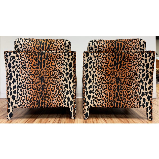 Textile Modern Leopard Print Velvet Parsons Lounge Chair - Single For Sale - Image 7 of 13