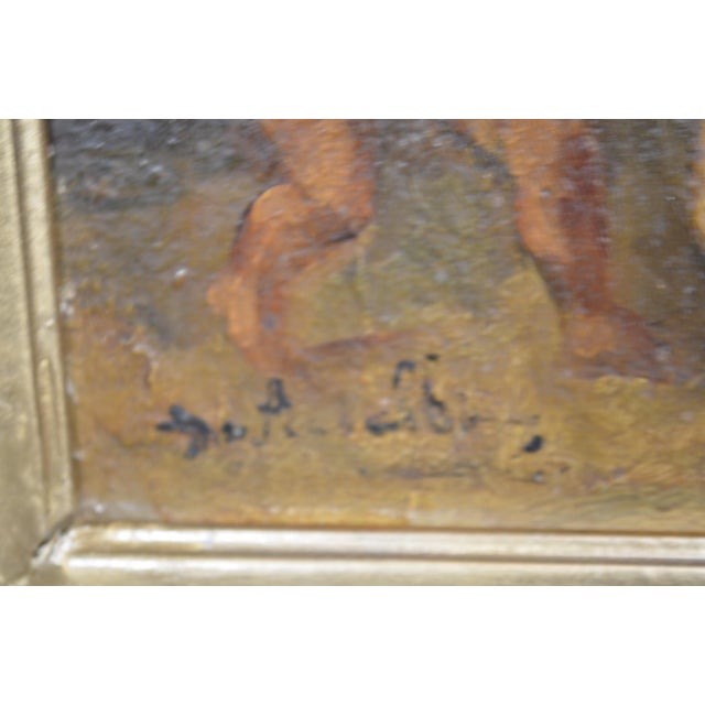 19th-Century French School Mythological Oil Painting, Nymph and Three Putti For Sale - Image 6 of 15