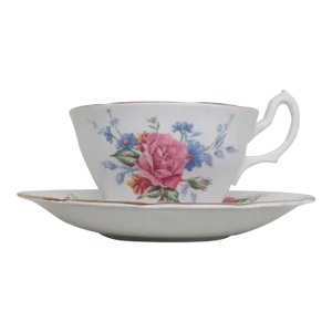 Heritage England Bone China Floral Tea Cup and Saucer Set