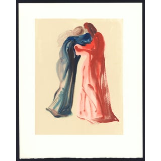 1963 Dalí Divine Comedy Engraving Purgatoire Chant 29 "Dante Et Béatrice" (Dante Et Beatrice) For Sale