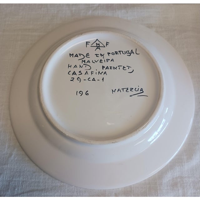 Hollywood Regency ​Vintage Casa Fina Hand-Painted Ceramic Chair Plates - Set of 3 For Sale - Image 3 of 3