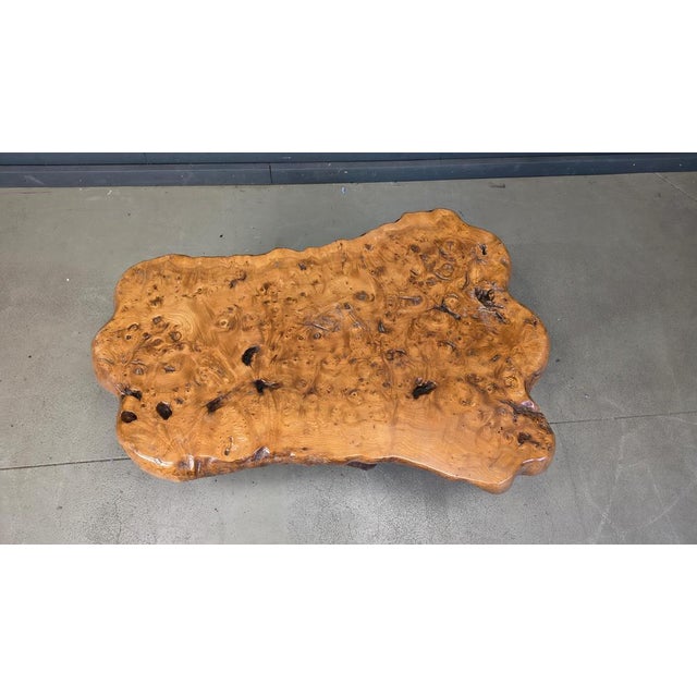 1970s Freeform Coffee Table in Elm, 1970s For Sale - Image 5 of 15