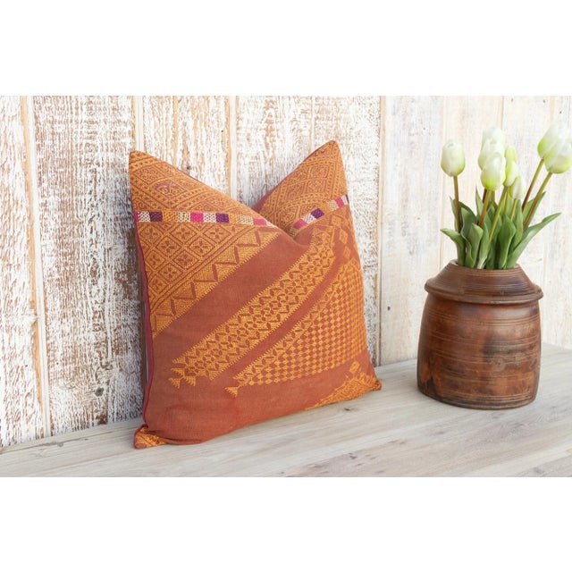 Indian Ria Antique Indian Folk Pillow For Sale - Image 3 of 10