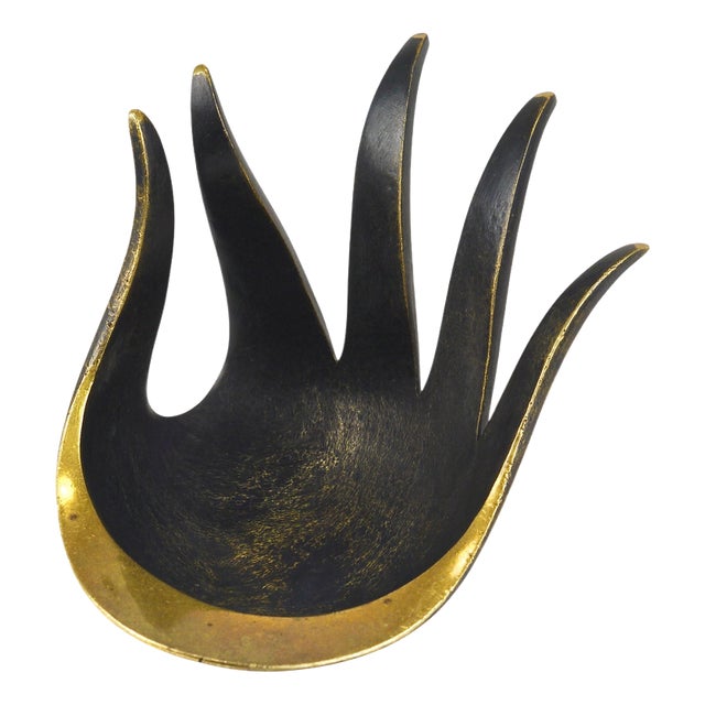 Sculptural Brass Hand Bowl by Walter Bosse for Herta Baller, Austria, 1950s For Sale