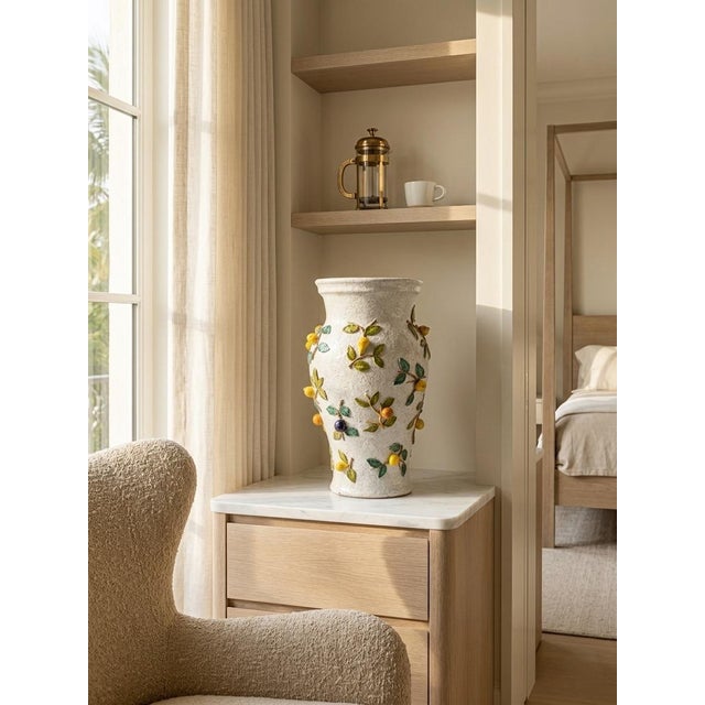 Gemstone Italian Majolica Trompe L’Oeil Fruit Vase For Sale - Image 7 of 7