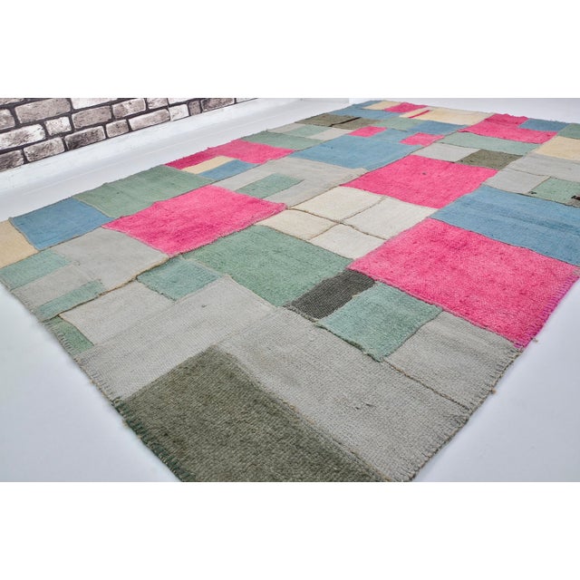 Mid 20th Century Oushak Anatolian Colourful Carpet For Sale - Image 9 of 10