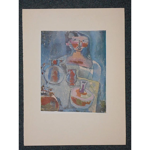 This lithograph (offset) depicts an abstract image created by the modernist master Paul Klee (Switzerland/Germany...