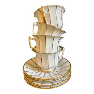 Bing & Grondahl Danish Porcelain Cups & Saucers, Set of 4