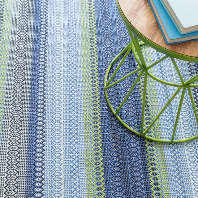 Dash & Albert by Annie Selke Fiesta Stripe French Blue/Green Indoor