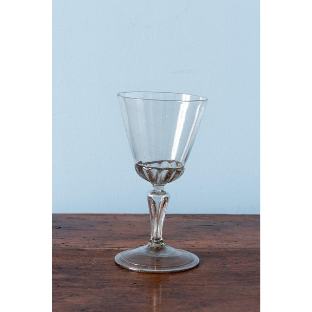 Antique French Fluted Wine Glass, 1700s For Sale - Image 3 of 8