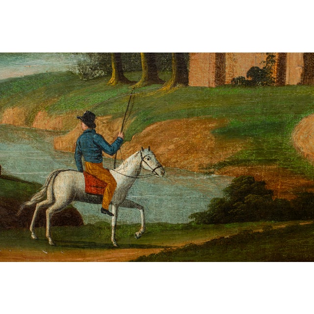 Trumeau Mirror With Classical Landscape on Canvas For Sale In Atlanta - Image 6 of 6