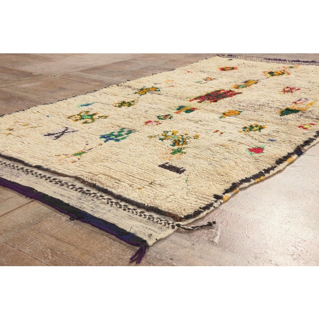 Beige Vintage Azilal Moroccan Rug, 04'00 X 07'01 For Sale - Image 8 of 10