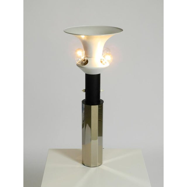 Large Metal and Chrome Decagonal Table Lamp, 1960s For Sale - Image 10 of 18