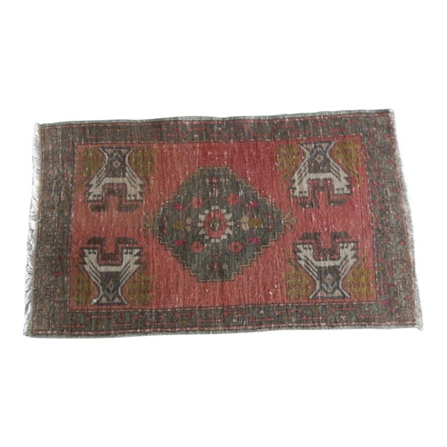 Vintage Turkish Oushak Yastik Rug For Sale