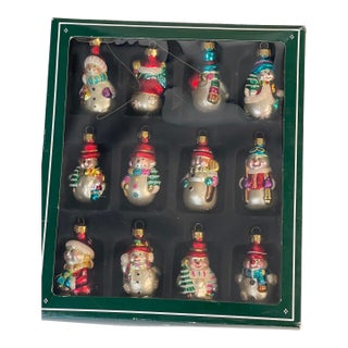 1960s Cute Mini Christmas Ornaments Figurines Set of 12 For Sale