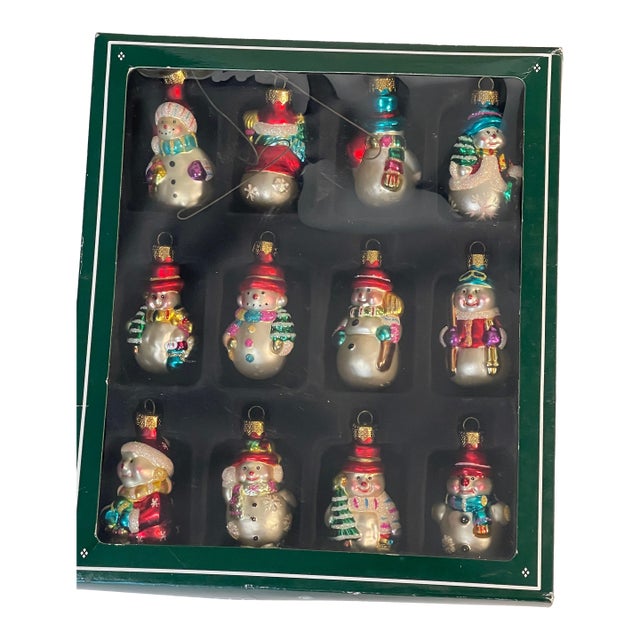 1960s Cute Mini Christmas Ornaments Figurines Set of 12 For Sale