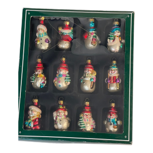 1960s Cute Mini Christmas Ornaments Figurines Set of 12