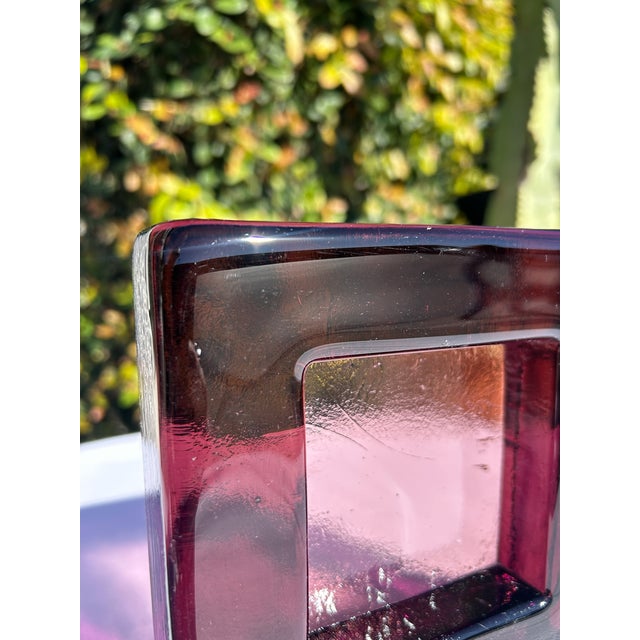 Vintage Plum Glass Square Catchall Dish For Sale - Image 15 of 17