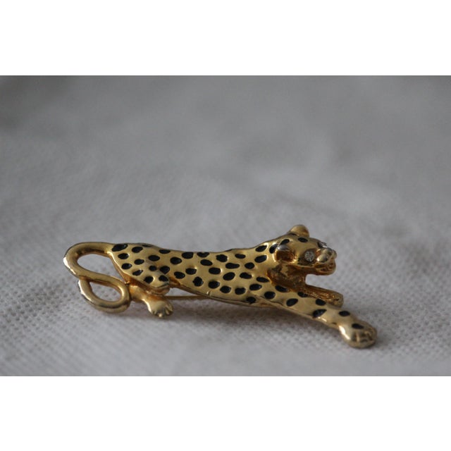 Black Vintage Jaguar Brooch Pin, 1980s For Sale - Image 8 of 12