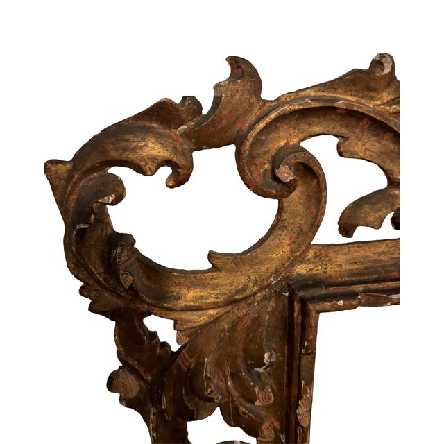 Antique Rococo-Style Carved Giltwood Wall Mirror With Acanthus Scrollwork For Sale In Denver - Image 6 of 13
