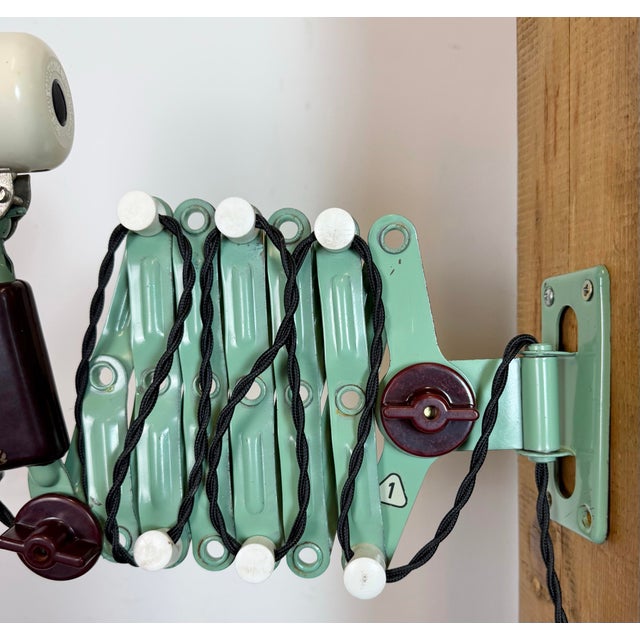 Beige Industrial East German Scissor Lamp from Veb Zweckleuchtenbau Dresden, 1950s For Sale - Image 8 of 18