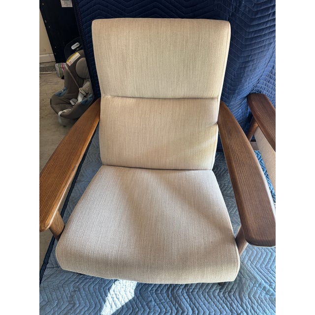 Alabaster Mid Century Wood Chair Set of 2 For Sale - Image 8 of 11