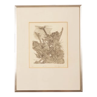 Modernist Zum Licht Etching by Ernst Degasperi, 1972 For Sale