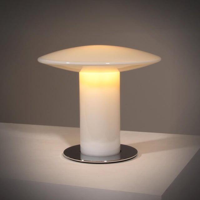 Glass Mushroom Table Lamp attributed to Peill & Putzler, Germany, 1970s For Sale - Image 11 of 11