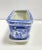 1980s Vintage Blue & White Porcelain Rectangular Cachepot - Chinoiserie Planter With Undertray For Sale - Image 5 of 10