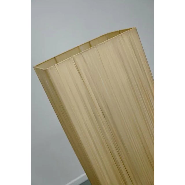 Large Vintage Teak Floor Lamp with Square Beige Shade, 1970s For Sale - Image 3 of 12