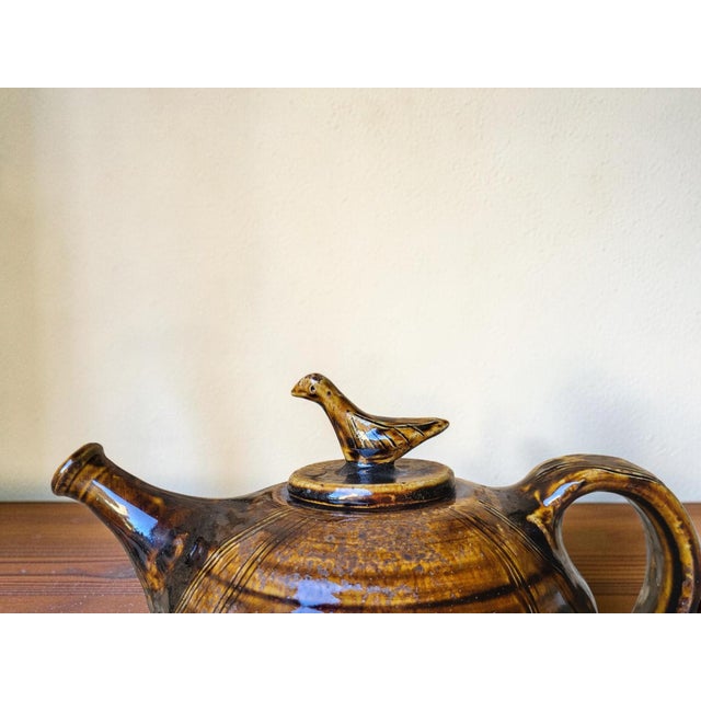 Brown Stoneware Teapot by Jean Michel Doix, France, 1980s For Sale - Image 8 of 12