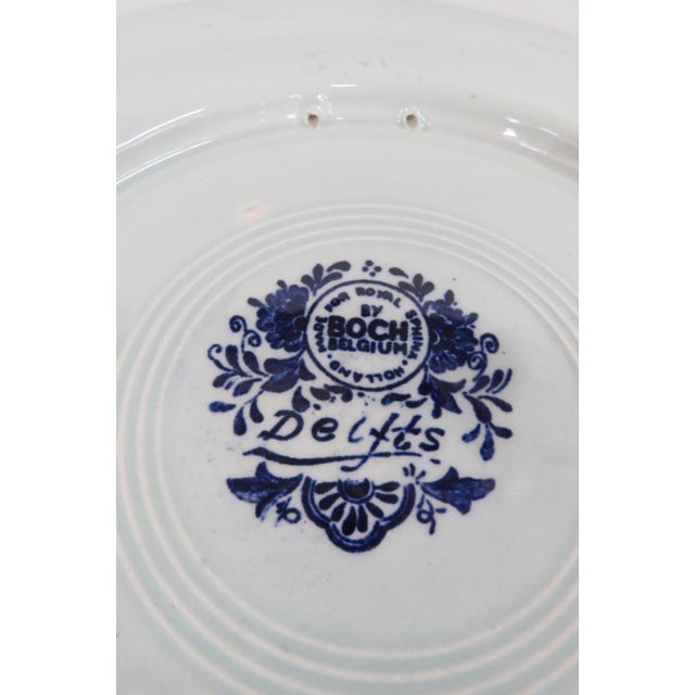 Boch Delfts Extra Large White Blue Porcelain Plate Royal Sphinx Holland 4896b For Sale - Image 11 of 18
