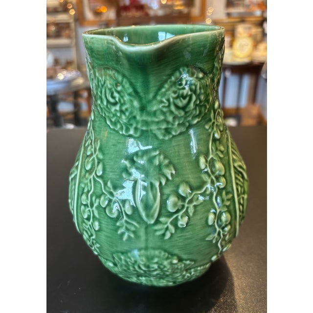Figurative 1990s Bordallo Pinheiro Green Bunny Rabbit Pitcher For Sale - Image 3 of 7
